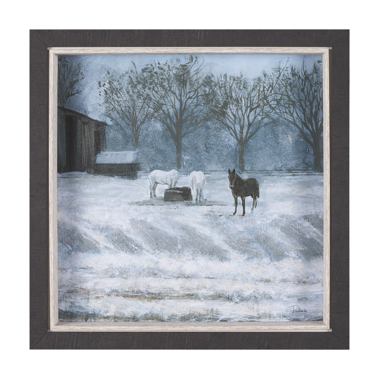 Winter On The Farm I by Mercana Studio a Hand Embellished Framed Art Print from Mercana - Luna Furniture