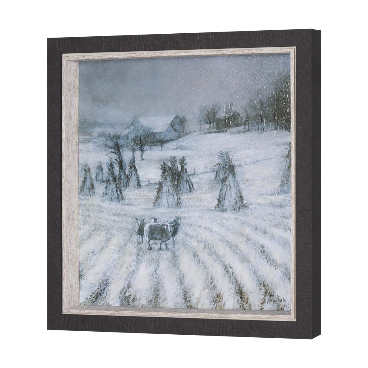 Winter On The Farm II by Mercana Studio a Hand Embellished Framed Art Print from Mercana - Luna Furniture