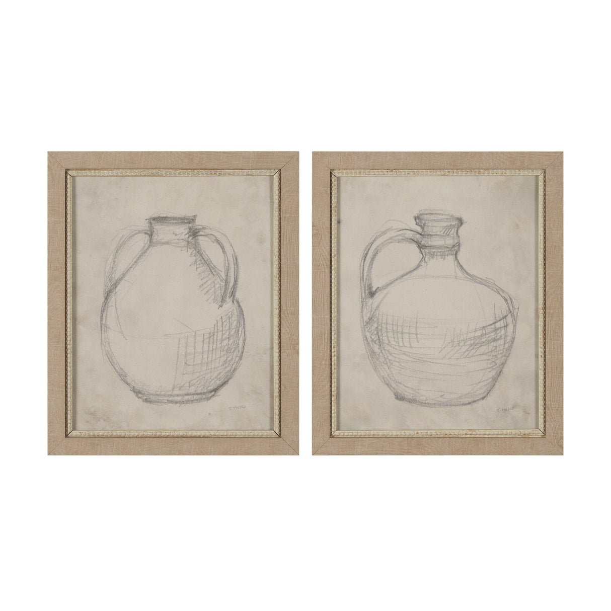 Handled Jug Sketch (Set of 2) by Mercana Studio a Hand Embellished Framed Art Print from Mercana - Luna Furniture