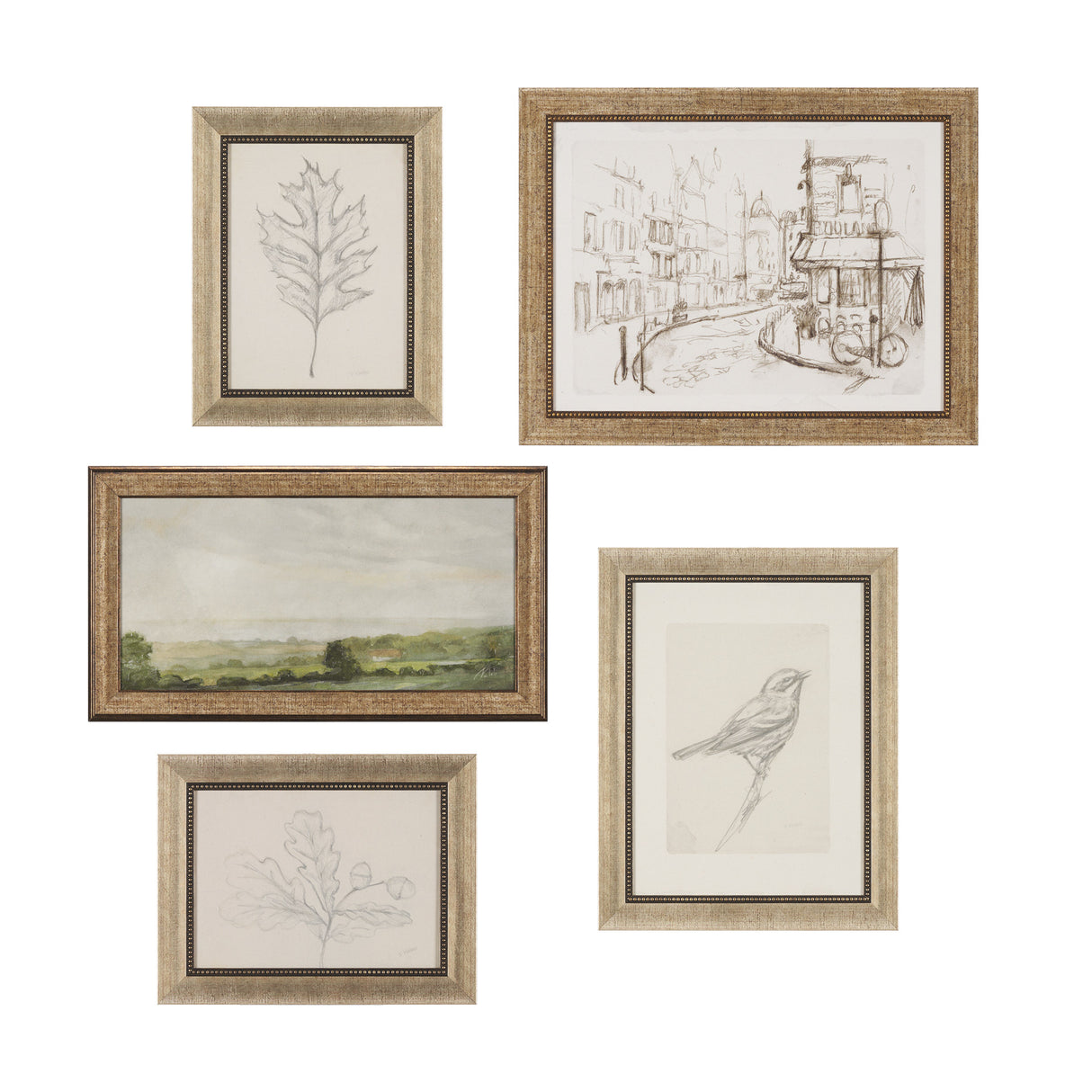 Soft Shadows (Set of 5) by Mercana Studio a Hand Embellished Framed Art Print from Mercana - Luna Furniture