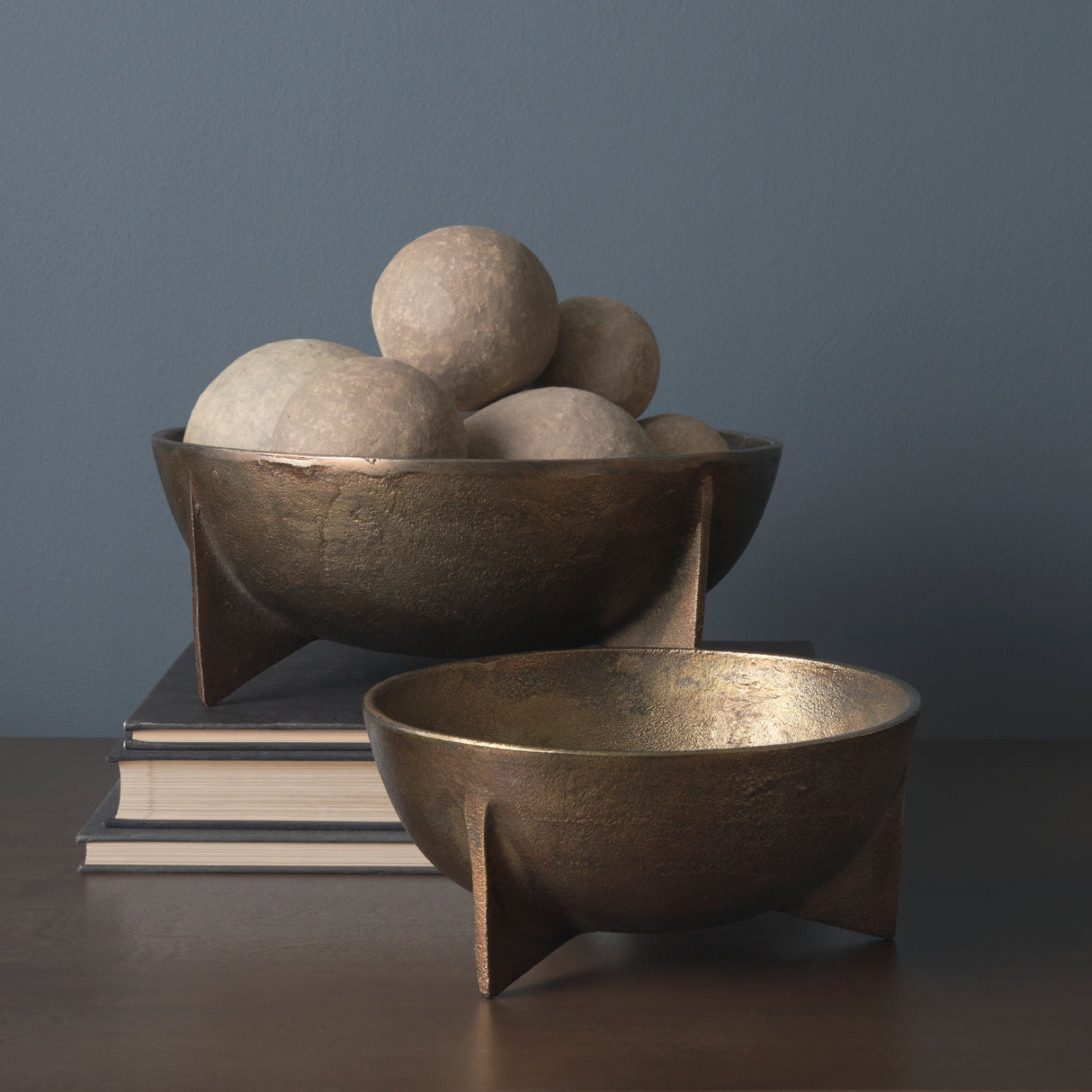 Sunita Set of 3 Gray Paper Mache Orbs from Mercana - Luna Furniture