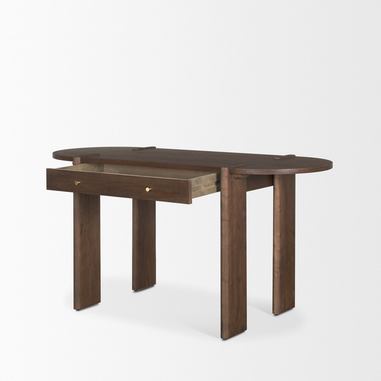 Sohan Dark Brown Elm Wood Oblong Desk from Mercana - Luna Furniture