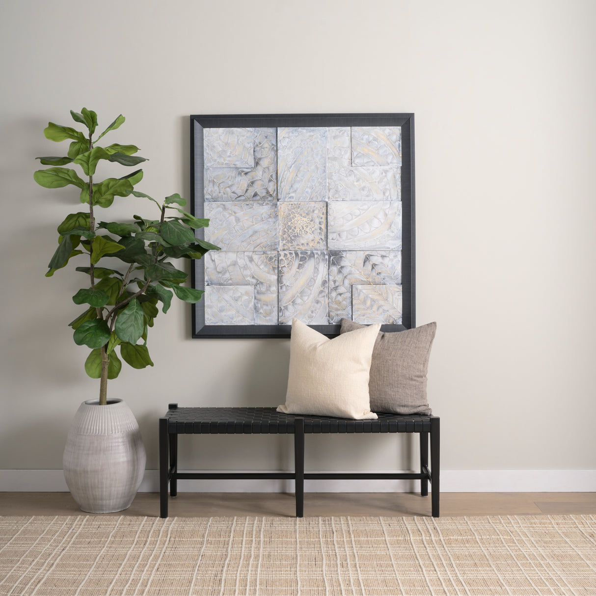 Layered Alloy II by Studio M a handmade Original 3D Textured Framed Artwork from Mercana - Luna Furniture