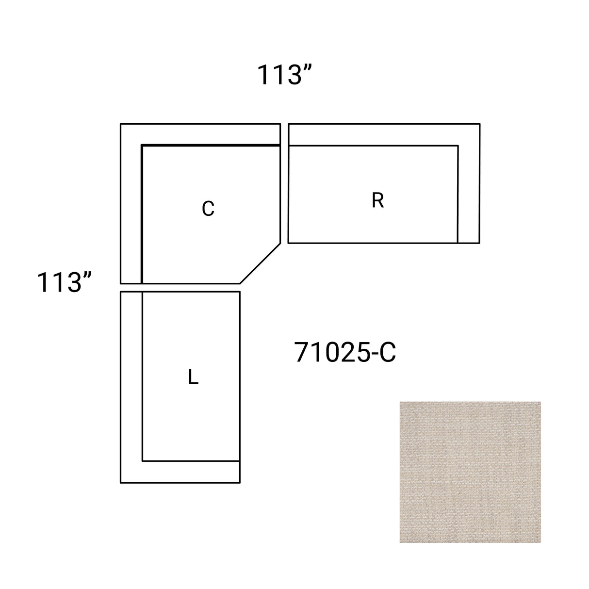 Warner Oatmeal 3 Piece Sofa Set W/Corner Piece from Mercana - Luna Furniture
