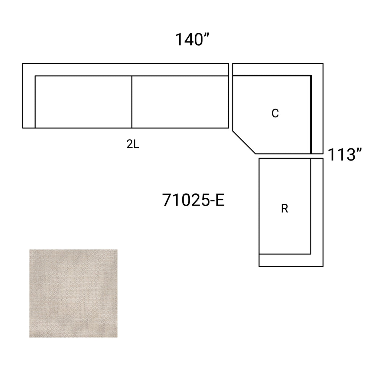 Warner Oatmeal 3 Piece Sofa Set w/Corner Piece from Mercana - Luna Furniture
