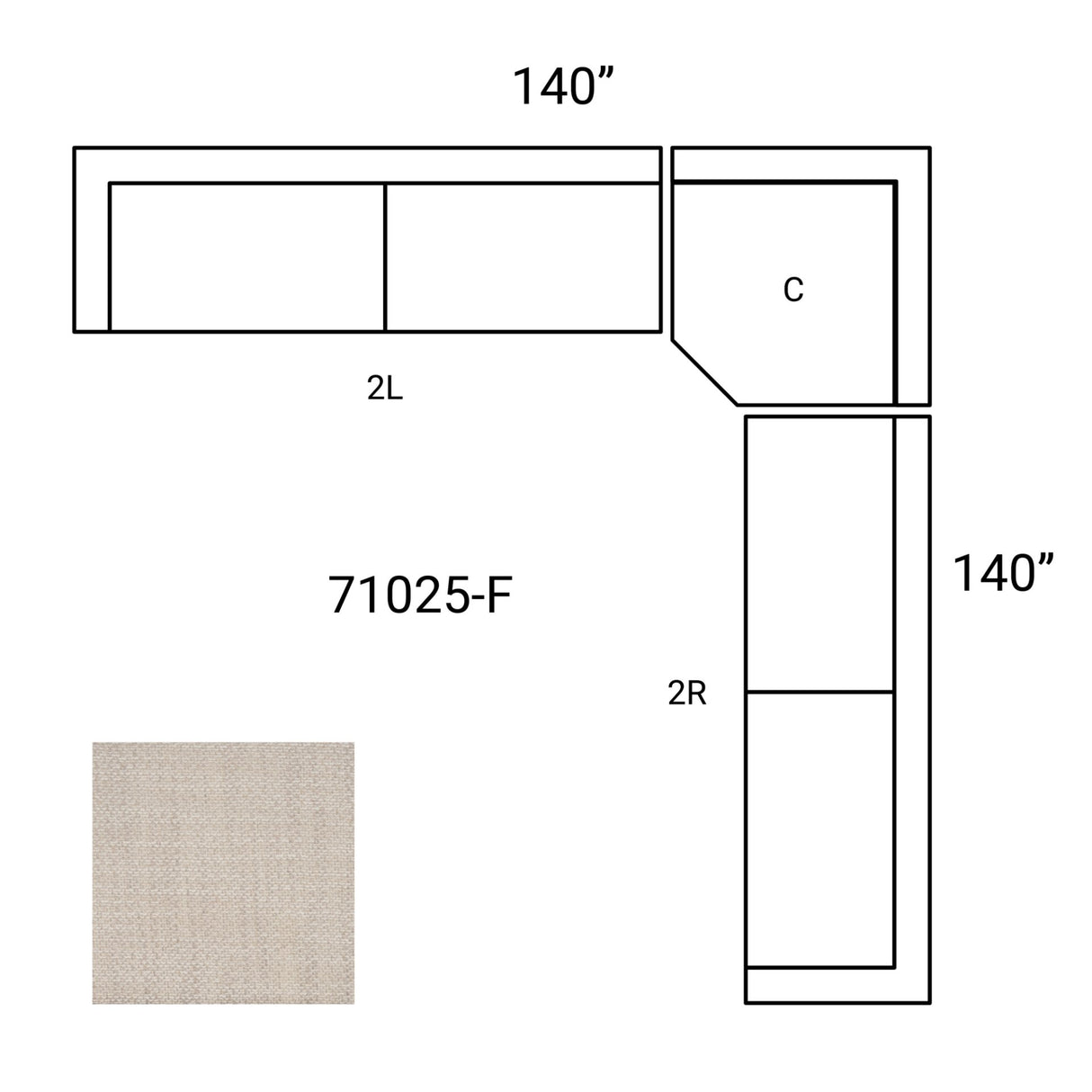 Warner Oatmeal 3 Piece Sofa Set w/Corner Piece from Mercana - Luna Furniture