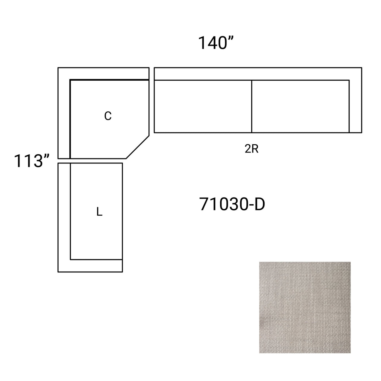 Warner Gray 3 Piece Sofa Set w/Corner Piece from Mercana - Luna Furniture