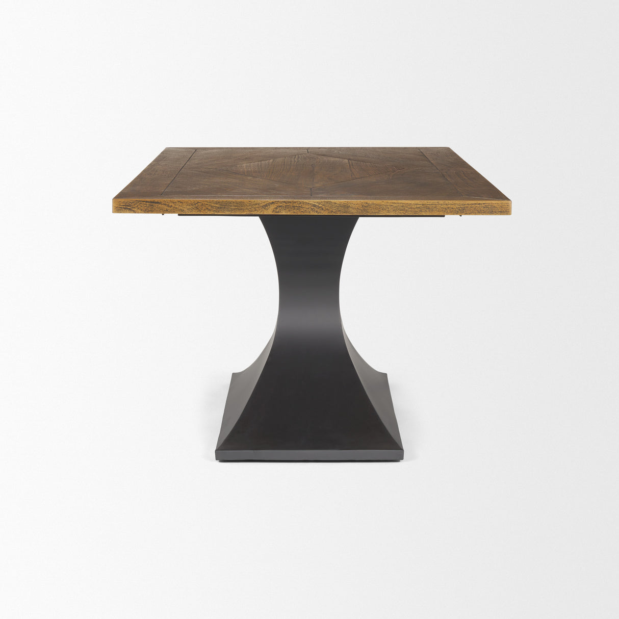 Maxton II 79x39 Rectangular Brown Solid Wood Top Dark Gunmetal Base Dining Table from Mercana - Luna Furniture