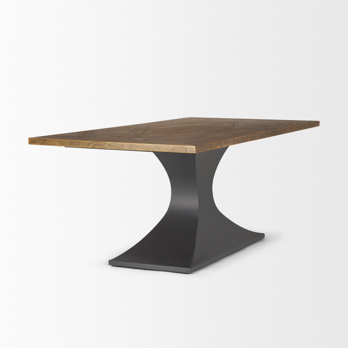 Maxton II 79x39 Rectangular Brown Solid Wood Top Dark Gunmetal Base Dining Table from Mercana - Luna Furniture
