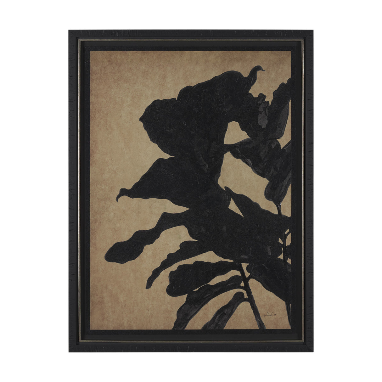 Ficus Silhouette I by Mercana Studio a Hand Embellished Framed Art Print Matted under Glass from Mercana - Luna Furniture