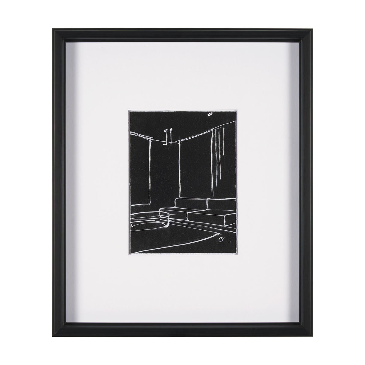 Interior Sketch I by Mercana Studio a Hand Embellished Framed Art Print Matted under Glass from Mercana - Luna Furniture