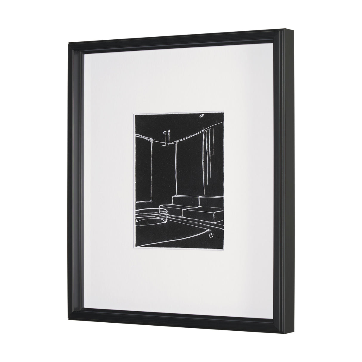 Interior Sketch I by Mercana Studio a Hand Embellished Framed Art Print Matted under Glass from Mercana - Luna Furniture
