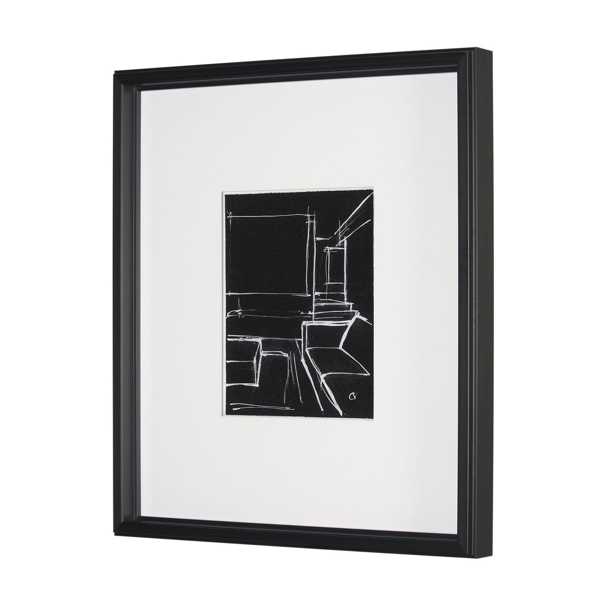 Interior Sketch IV by Mercana Studio a Hand Embellished Framed Art Print Matted under Glass from Mercana - Luna Furniture