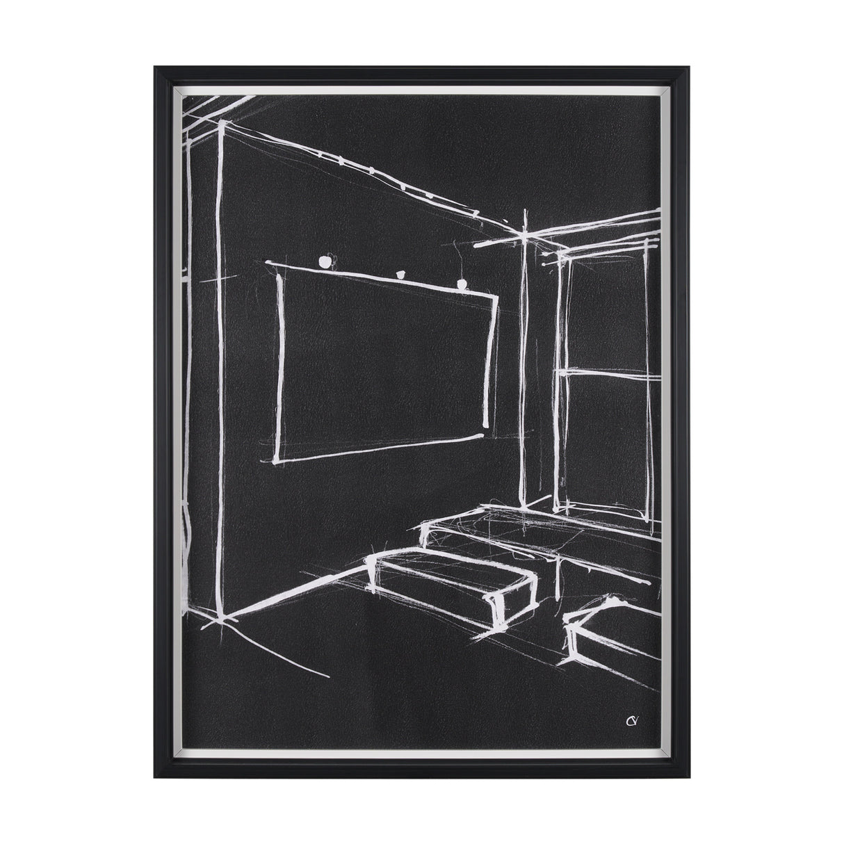 Interior Sketch V by Mercana Studio a Hand Embellished Framed Art Print from Mercana - Luna Furniture