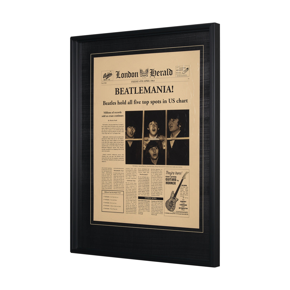 Beatlemania! by The Vintage Collection a Hand Embellished Framed Art Print Matted under Glass from Mercana - Luna Furniture
