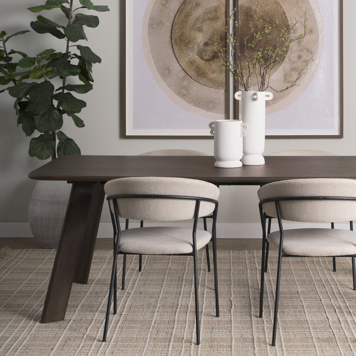 Welborn 84" Dark Brown Wood Rectangular Dining Table from Mercana - Luna Furniture