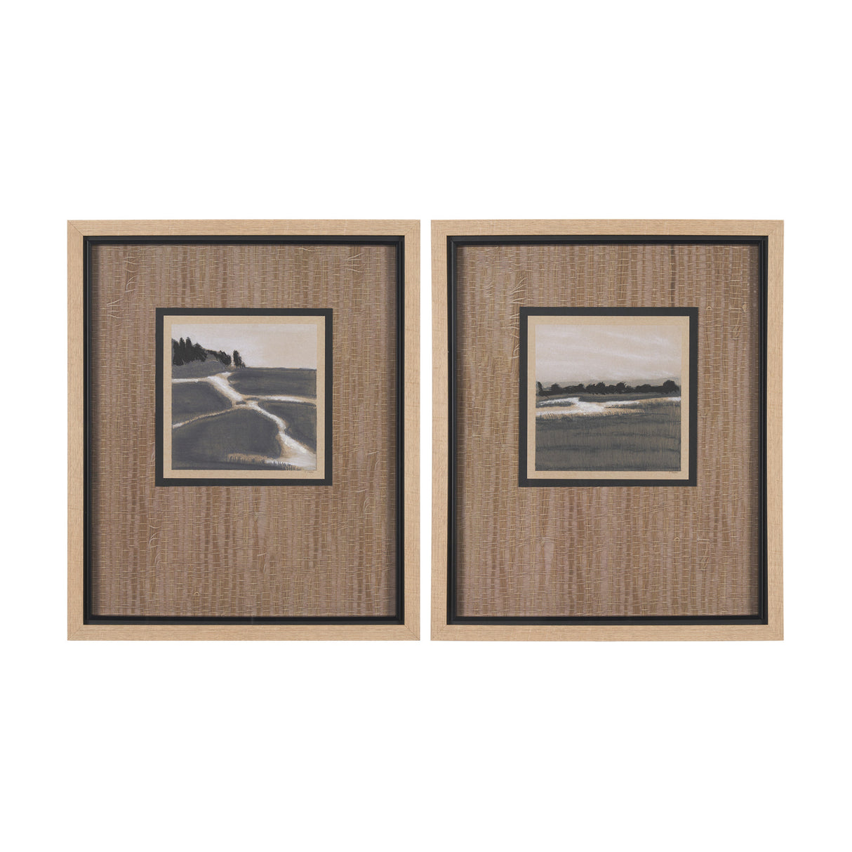 Marshland Shadows (Set of 2) by Mercana Studio a Hand Embellished Framed Art Print Matted under Glas from Mercana - Luna Furniture