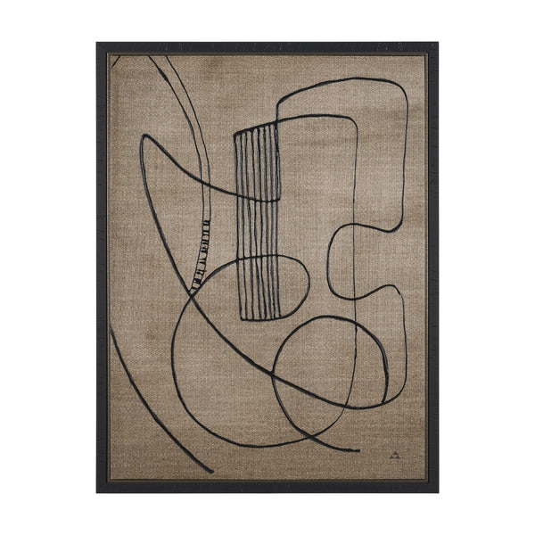 Guitar Music by Mercana Studio a Hand Embellished Textured Canvas