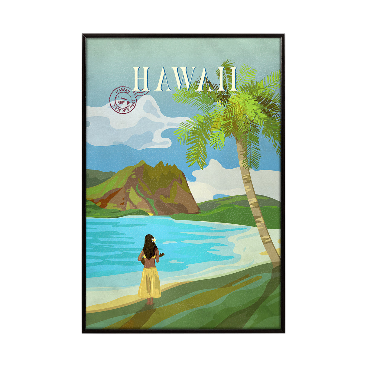 Hawaii Go USA (SM) by Mercana Studio a Hand Embellished Decograph Framed Art Print from Mercana - Luna Furniture