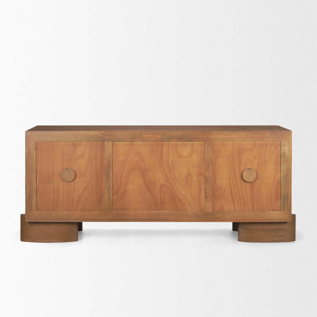 Jonan Medium Brown Wood w/ Dark Aged Brass 2 Door 3 Drawer Sideboard from Mercana - Luna Furniture