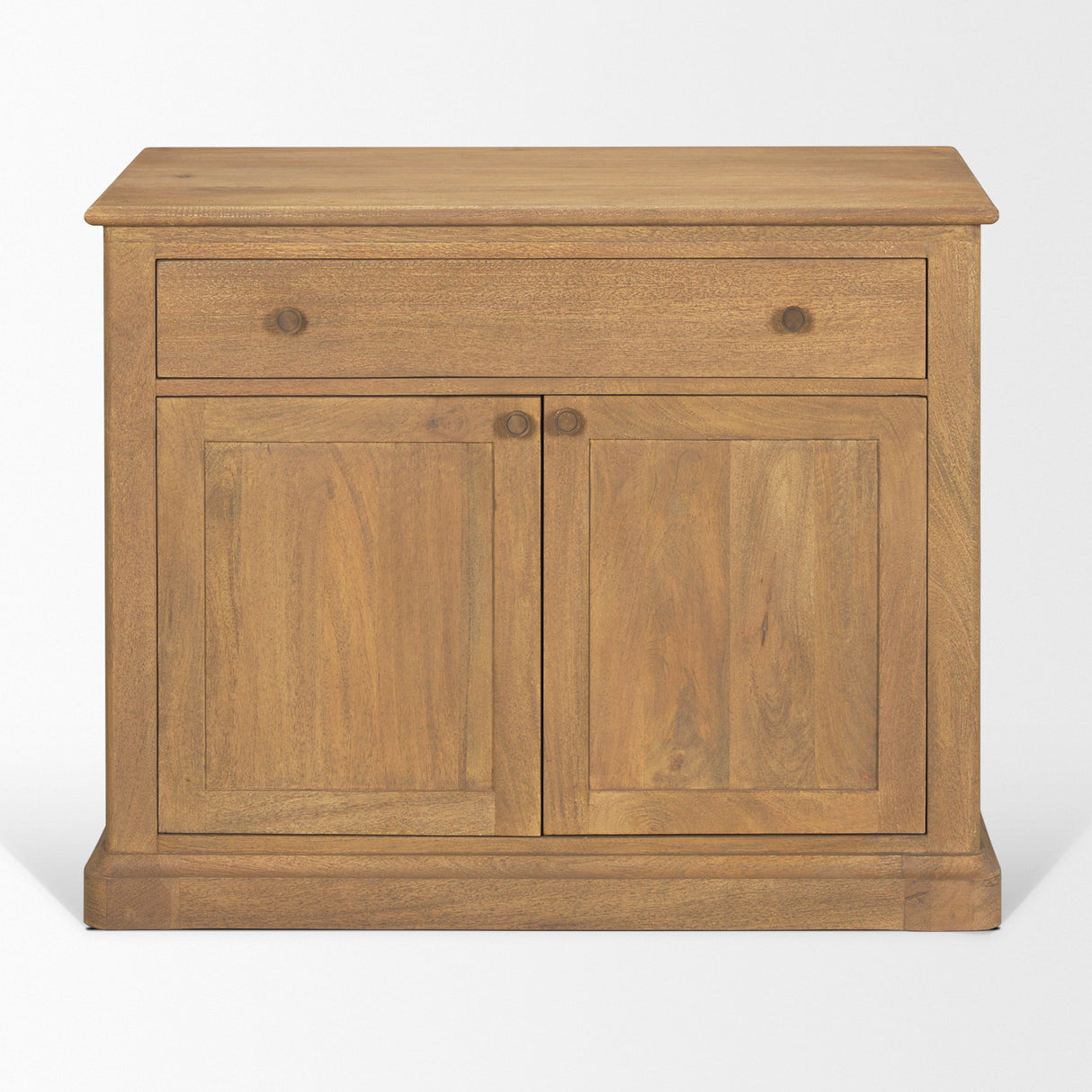 Baron Light Brown Solid Wood w/ Gunmetal Knobs 2-Door Accent Cabinet from Mercana - Luna Furniture