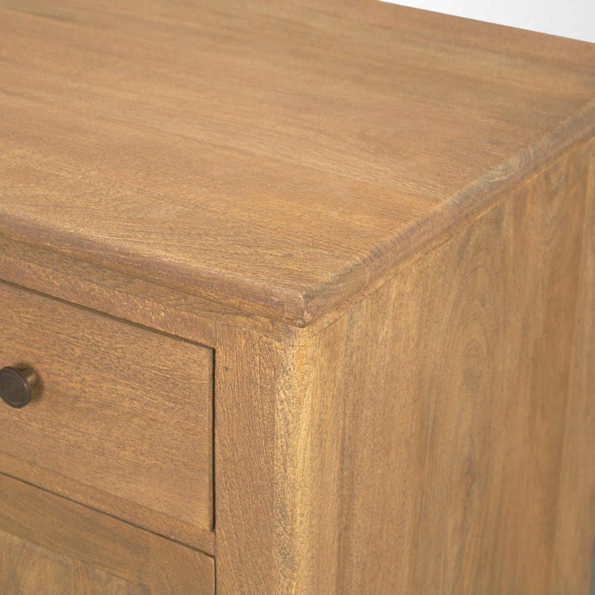 Baron Light Brown Solid Wood w/ Gunmetal Knobs 2-Door Accent Cabinet from Mercana - Luna Furniture
