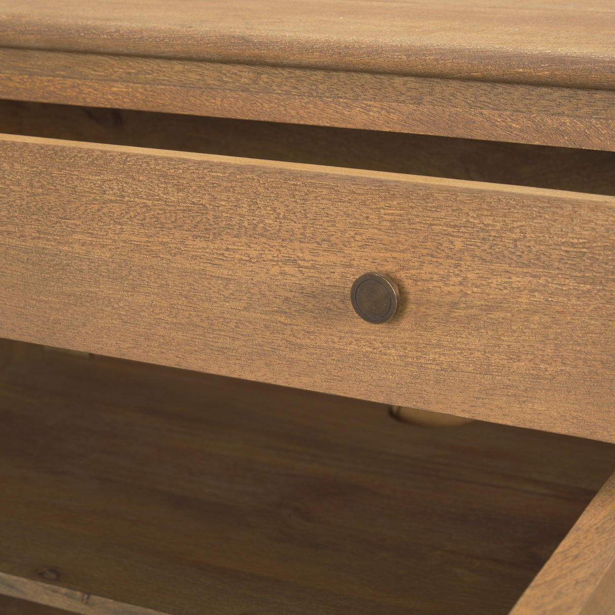 Baron Light Brown Solid Wood w/ Gunmetal Knobs 2-Door Accent Cabinet from Mercana - Luna Furniture