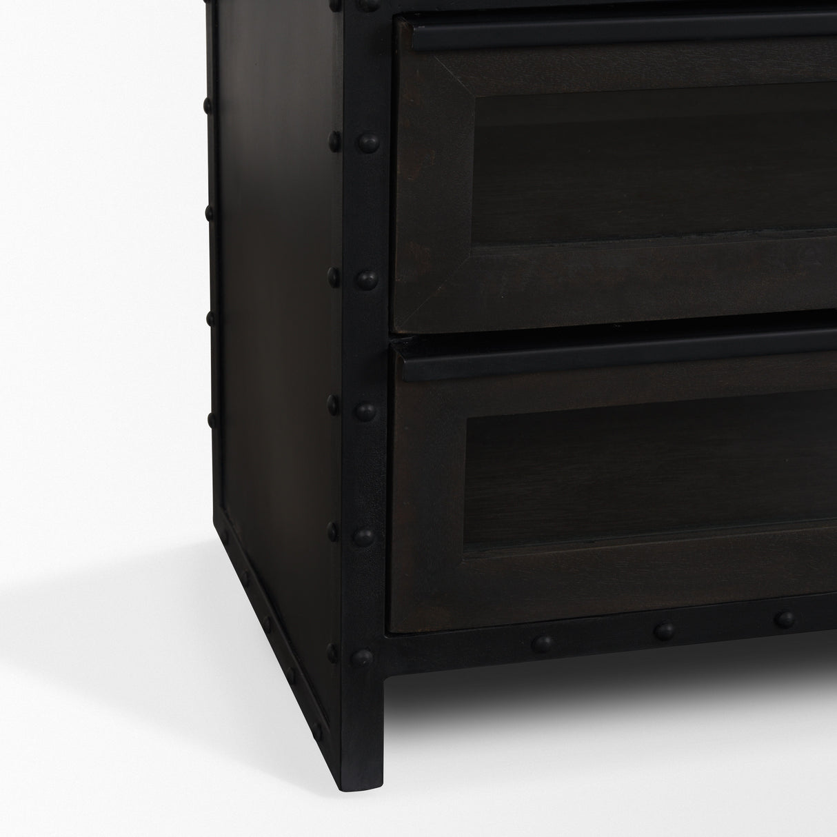 Gehry 72.3" H Dark Brown Metal Brown Wood and Glass Door Display Cabinet from Mercana - Luna Furniture