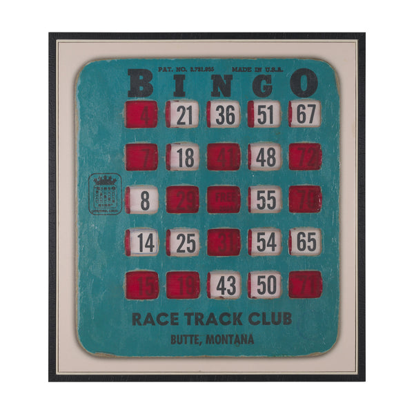 Chasing Numbers II Bingo Card by Mercana Studio a Hand Embellished Textured Framed Canvas