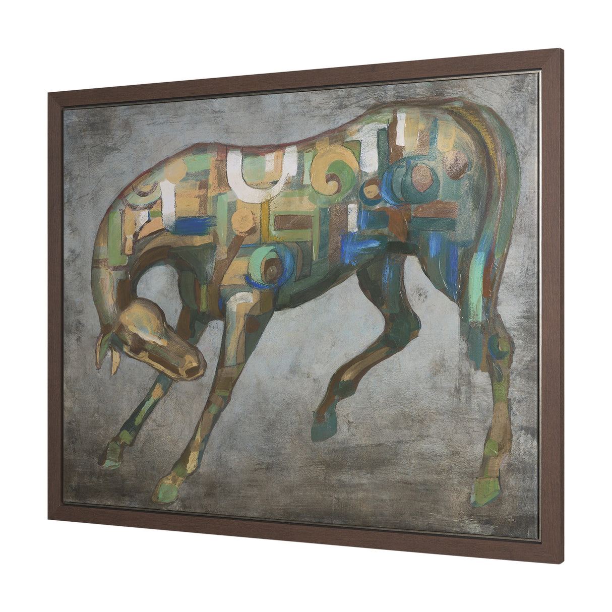 Mosaic Horse I by Mercana Studio a Hand Embellished Textured Framed Canvas from Mercana - Luna Furniture