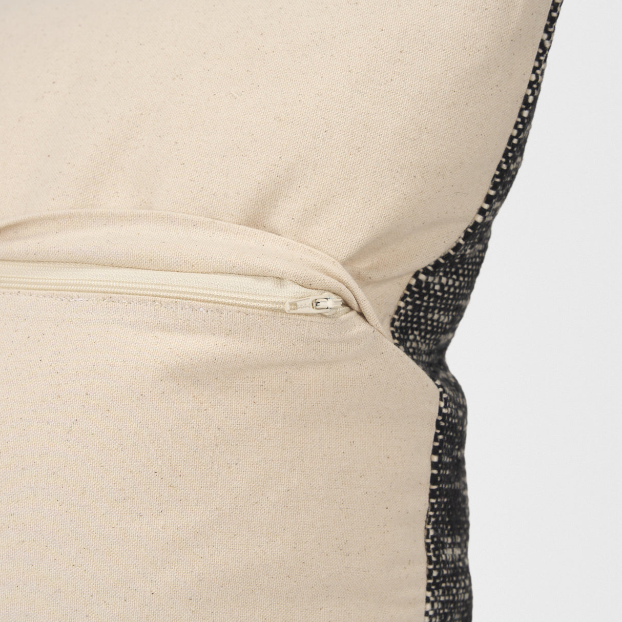 Jalia Cream and Black Cotton Decorative Lumbar Pillow Cover from Mercana - Luna Furniture