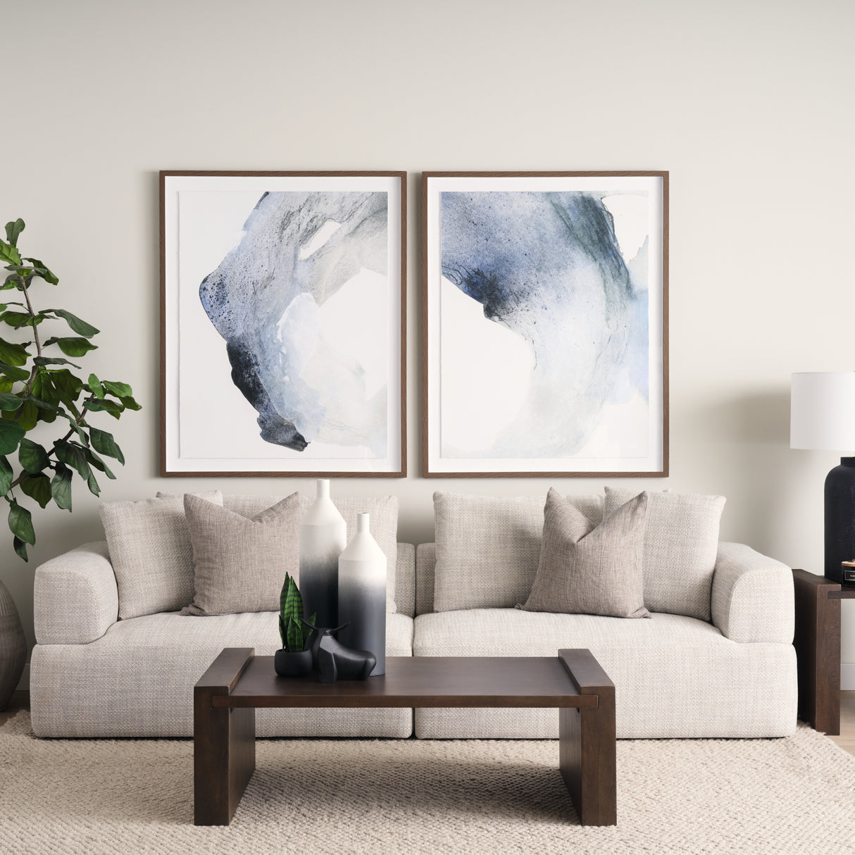 Townley Small White w/ Black Ombre Metal Vase from Mercana - Luna Furniture