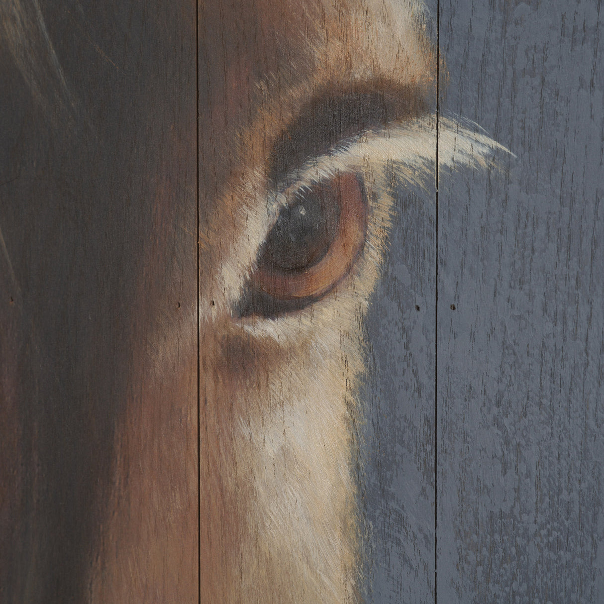 Hennessy 24x68 Brown Horse Original Hand Painted on Wood Oil Painting from Mercana - Luna Furniture
