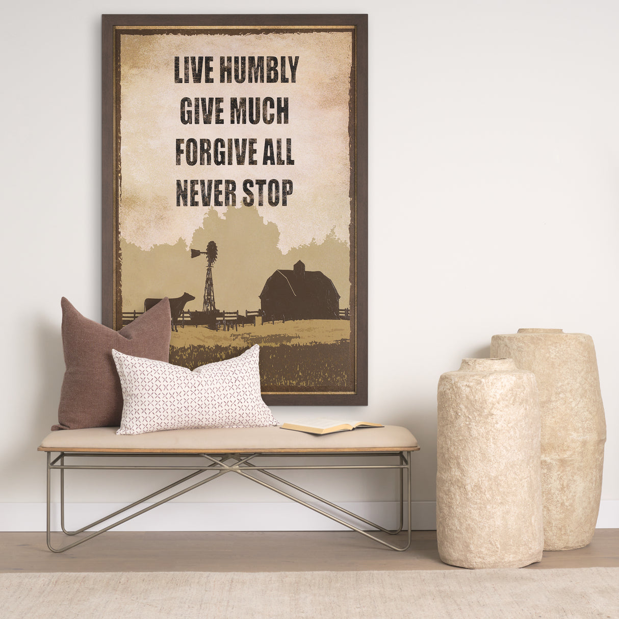 Rustic Type by Tania Bello a Hand Embellished Textured Framed Art Print from Mercana - Luna Furniture