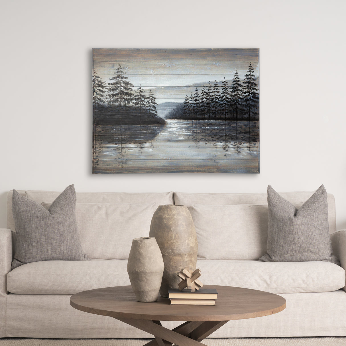 Sunset Narrows 48x36 Original Hand Painted on Wood Oil Painting from Mercana - Luna Furniture