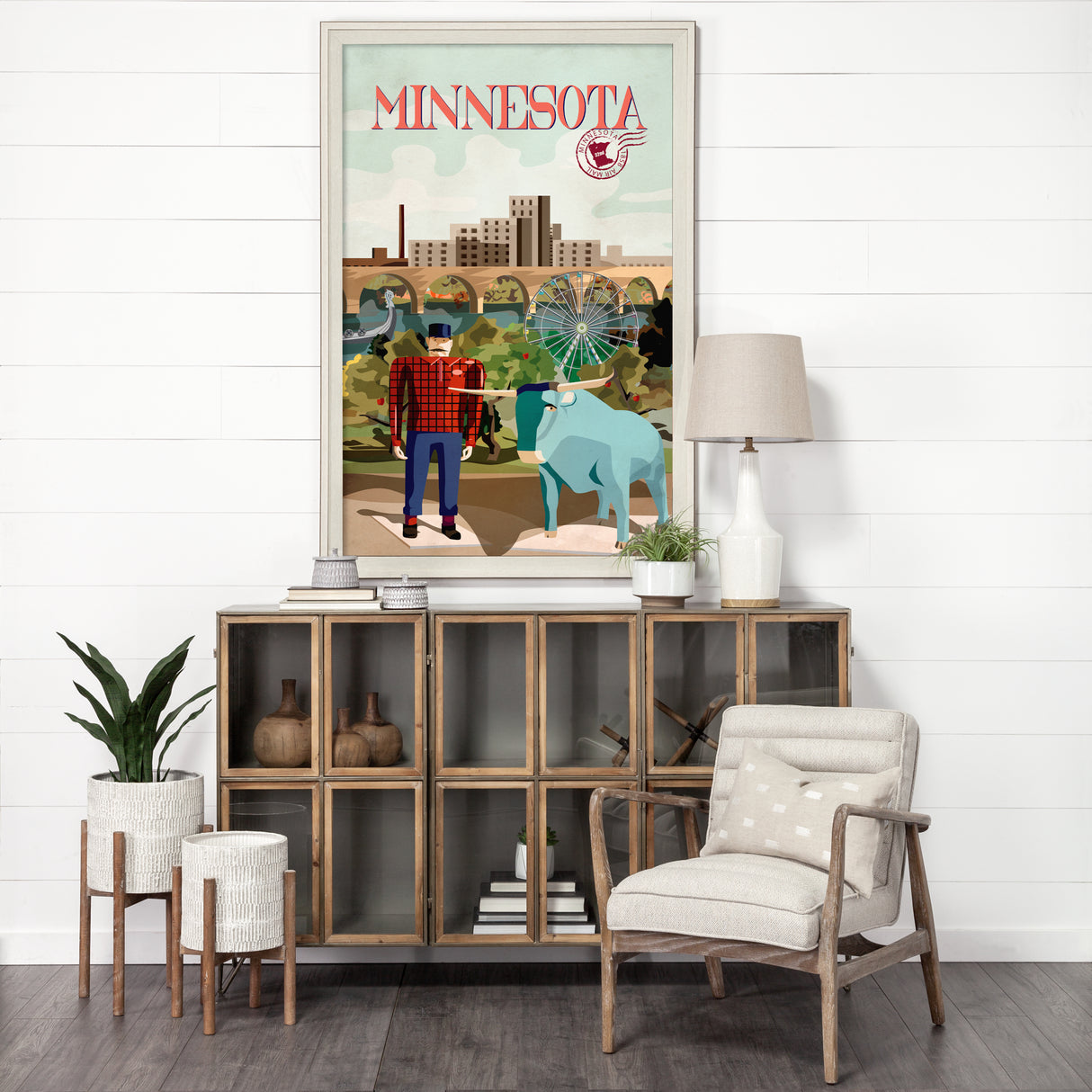Minnesota Go USA (XL) by Mercana Studio a Hand Embellished Decograph Framed Art Print under Glass from Mercana - Luna Furniture