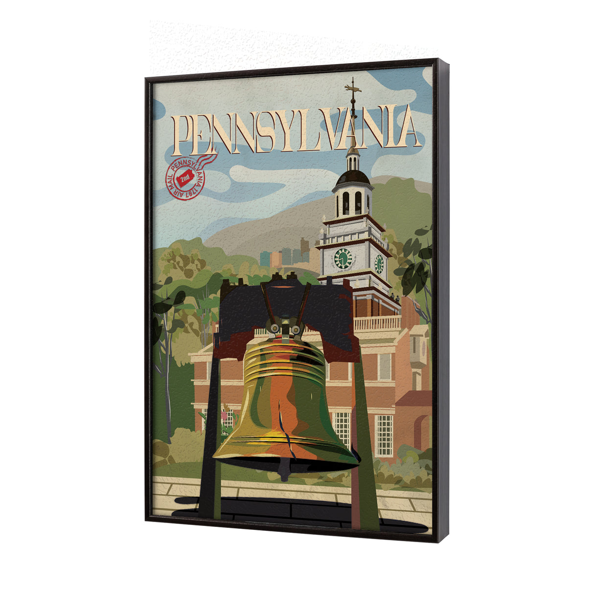 Pennsylvania Go USA (SM) by Mercana Studio a Hand Embellished Decograph Framed Art Print from Mercana - Luna Furniture