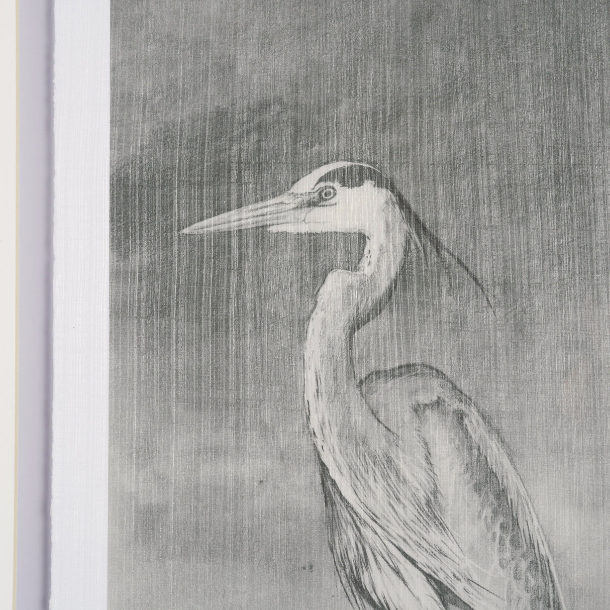 Heron Sketch by Mercana Studio a Hand Embellished Framed Art Print Matted under Glass from Mercana - Luna Furniture