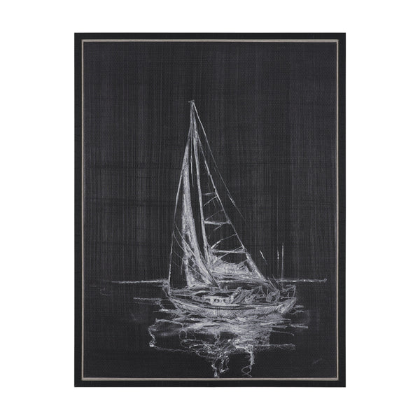Sail Away I by Mercana Studio a Hand Embellished Textured Framed Canvas