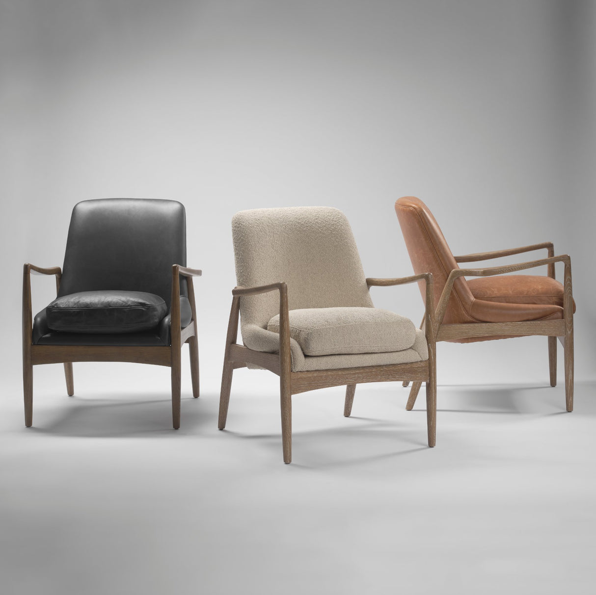 Westan Cream Boucle Fabric W/Light Brown Wood Accent Chair from Mercana - Luna Furniture