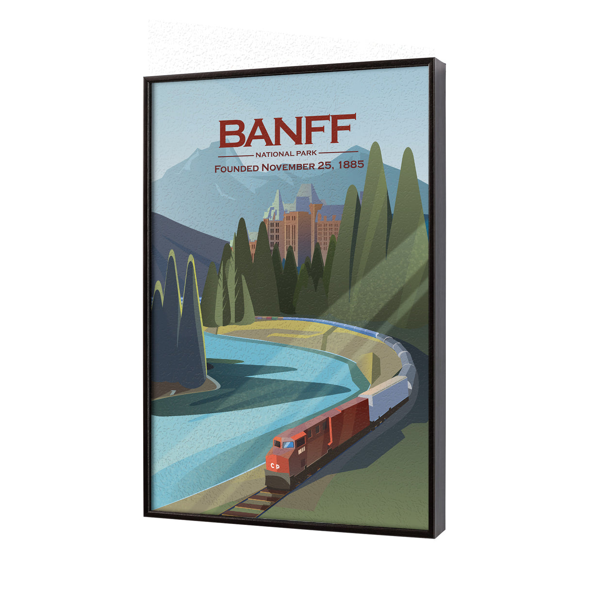 Banff Go Canada (SM) by Mercana Studio a Hand Embellished Decograph Framed Art Print from Mercana - Luna Furniture