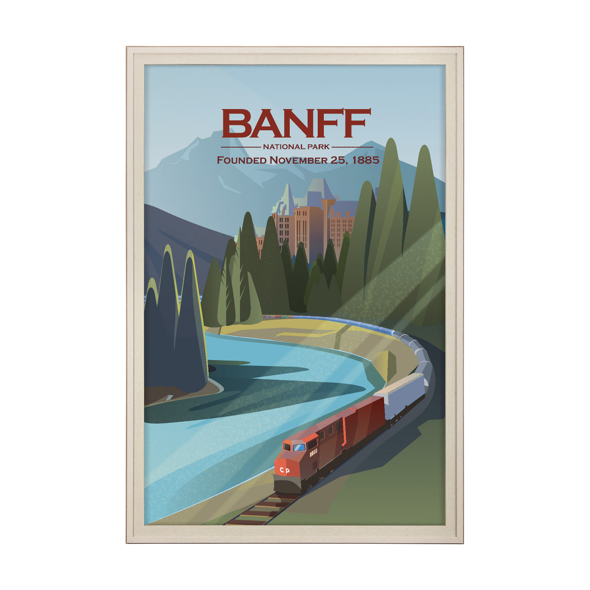 Banff Go Canada (XL) by Mercana Studio a Hand Embellished Decograph Framed Art Print under Glass from Mercana - Luna Furniture