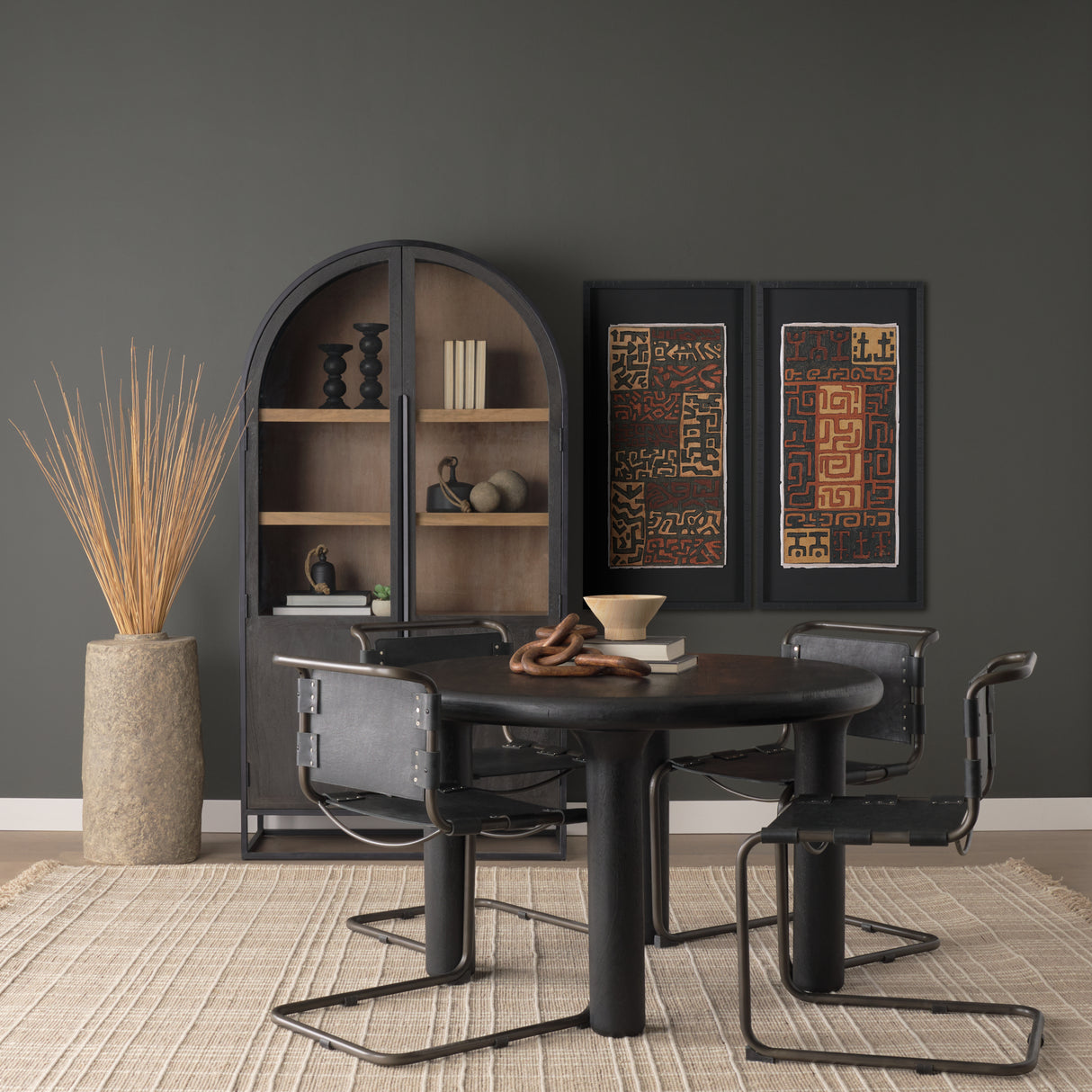 Mud Cloth Tapestry I by Mercana Studio a Hand Embellished Framed Art Print Matted under Glass from Mercana - Luna Furniture