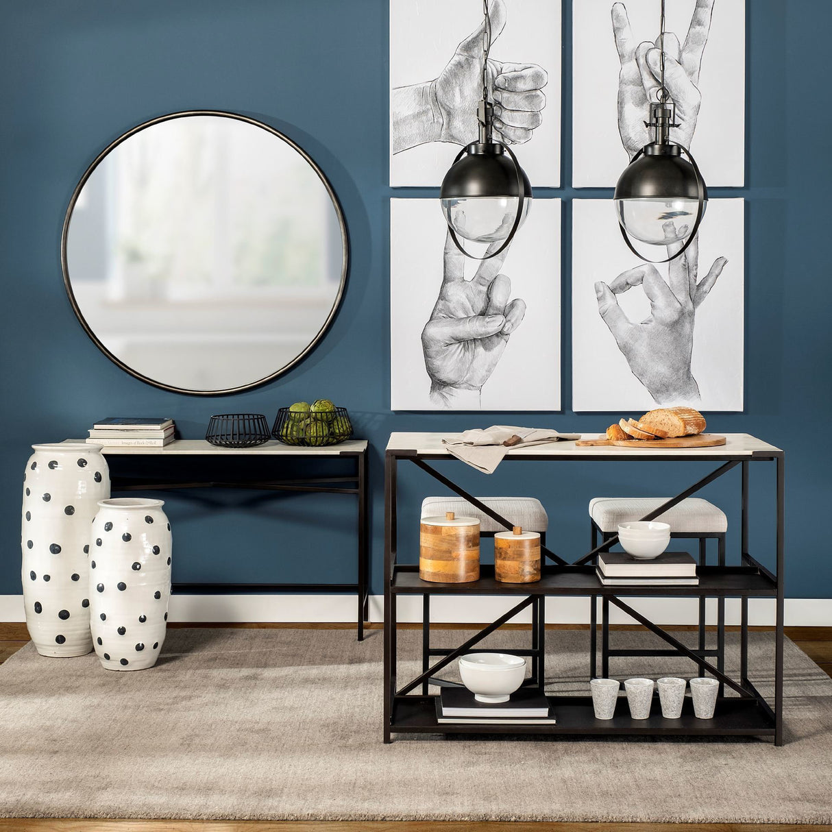 Frodo 26.4H Seat Height White Fabric Seat Black Metal Base Stool from Mercana - Luna Furniture