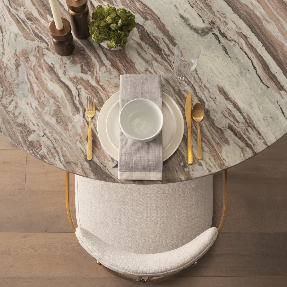 Hollyfield II Cream Fabric Seat W/ Gold Iron Frame Dining Chair from Mercana - Luna Furniture