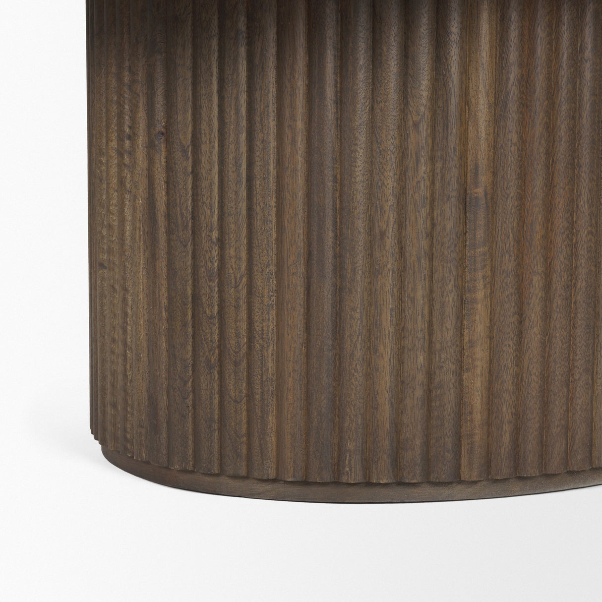 Terra 48L x 28W x 15H Dark Brown Wood Oval Fluted Coffee Table from Mercana - Luna Furniture