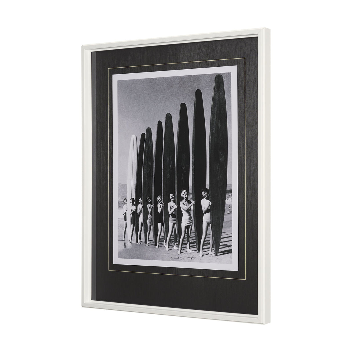 Surfin' Gals by The Chelsea Collection Hand Embellished Textured Framed Art Photo Matted under Glass from Mercana - Luna Furniture
