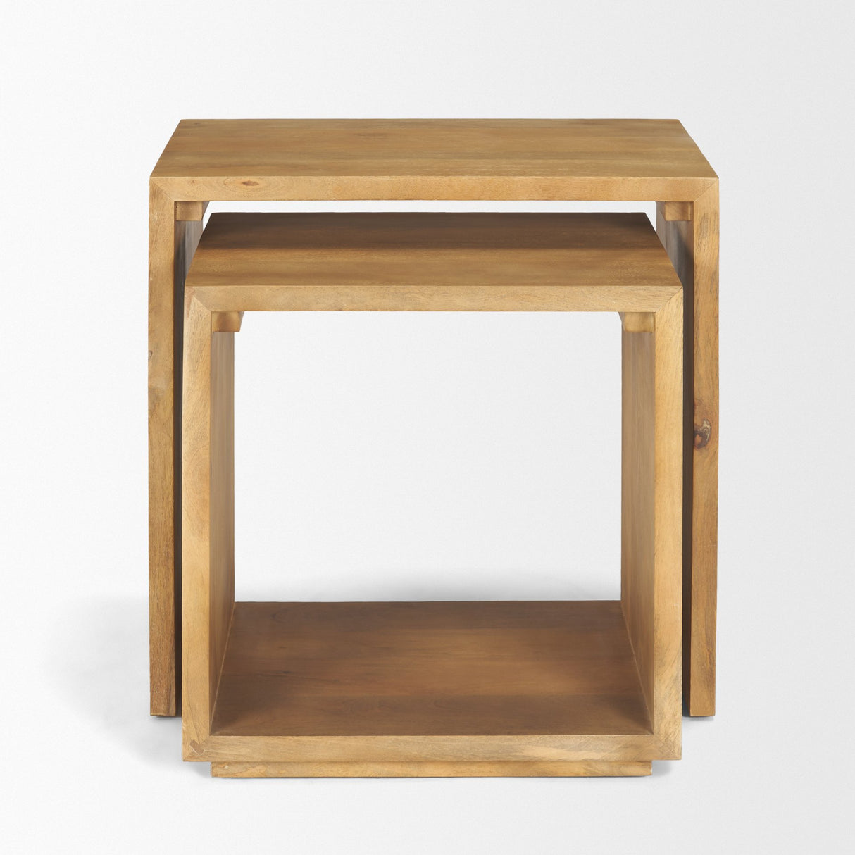 Alanna 22.0L x 15.0W x 22.0H Set of 2 Brown Wood Nesting Accent Tables from Mercana - Luna Furniture