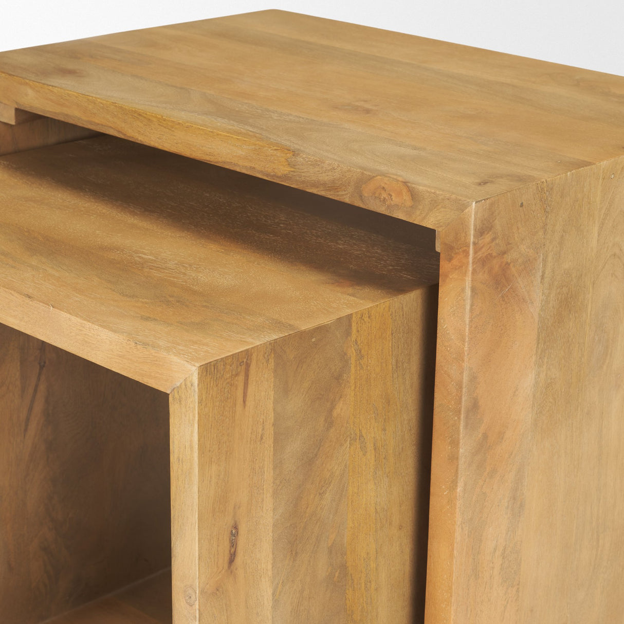 Alanna 22.0L x 15.0W x 22.0H Set of 2 Brown Wood Nesting Accent Tables from Mercana - Luna Furniture