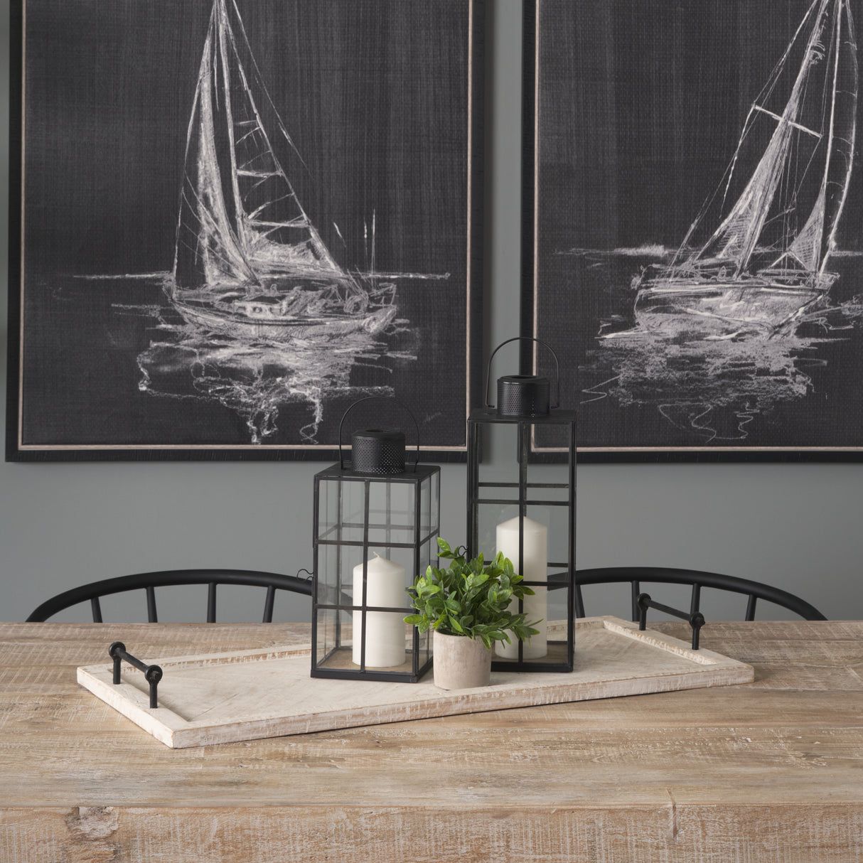 Alfred 35L x 16W Natural Wooden Herringbone Rectangular Tray from Mercana - Luna Furniture